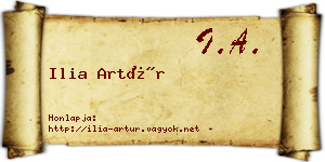 Ilia Artúr névjegykártya